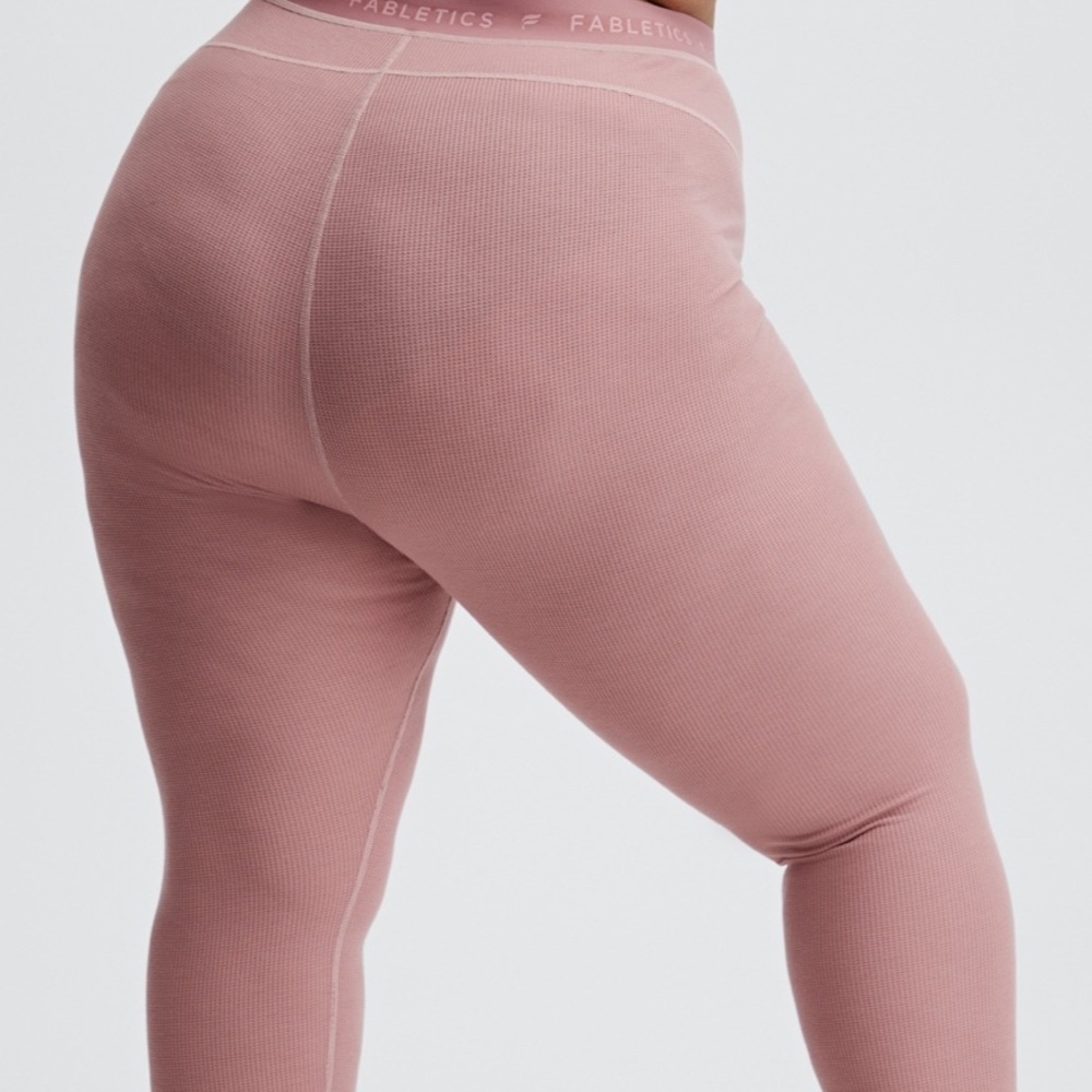 Fabletics Waffle Dusty Rose High-Waisted Legging - Picture 6 of 12